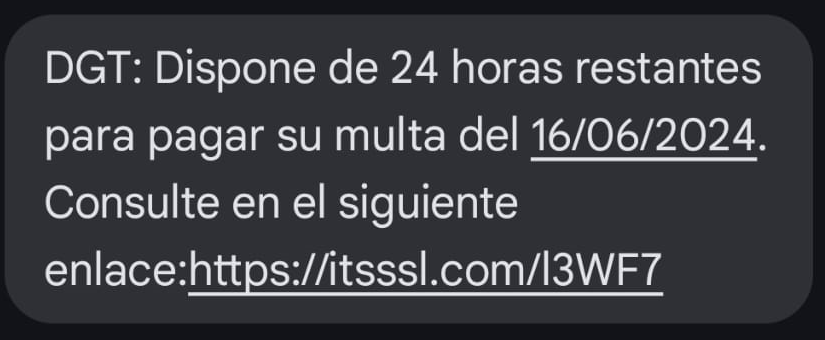 Vuelve el SMS suplantando a la DGT que nos informa de una supuesta ...